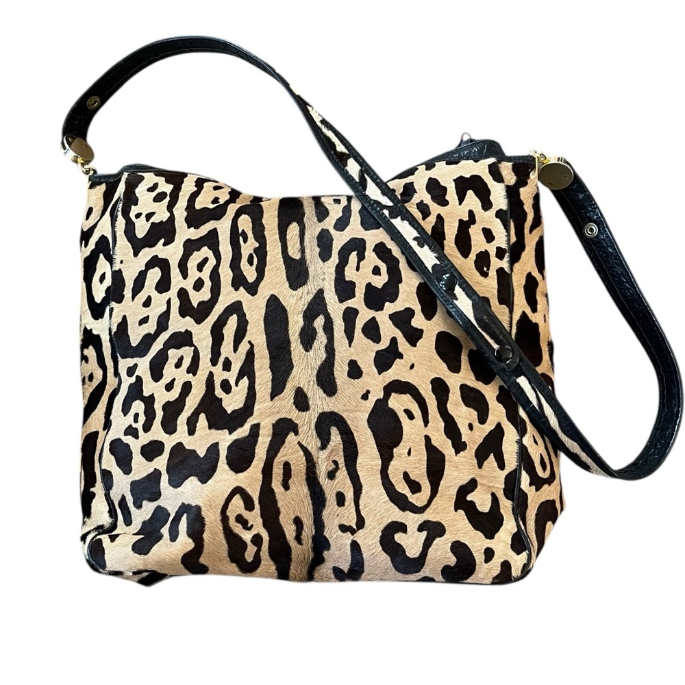 Leopard Print Shoulder Bag with Black Trim - Picture 4 of 13